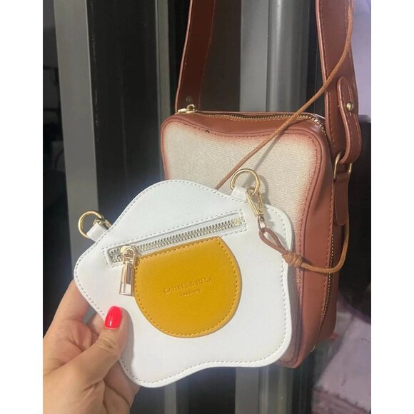 Egg Sandwich Crossbody Zippered Handbag - Picture 5 of 16